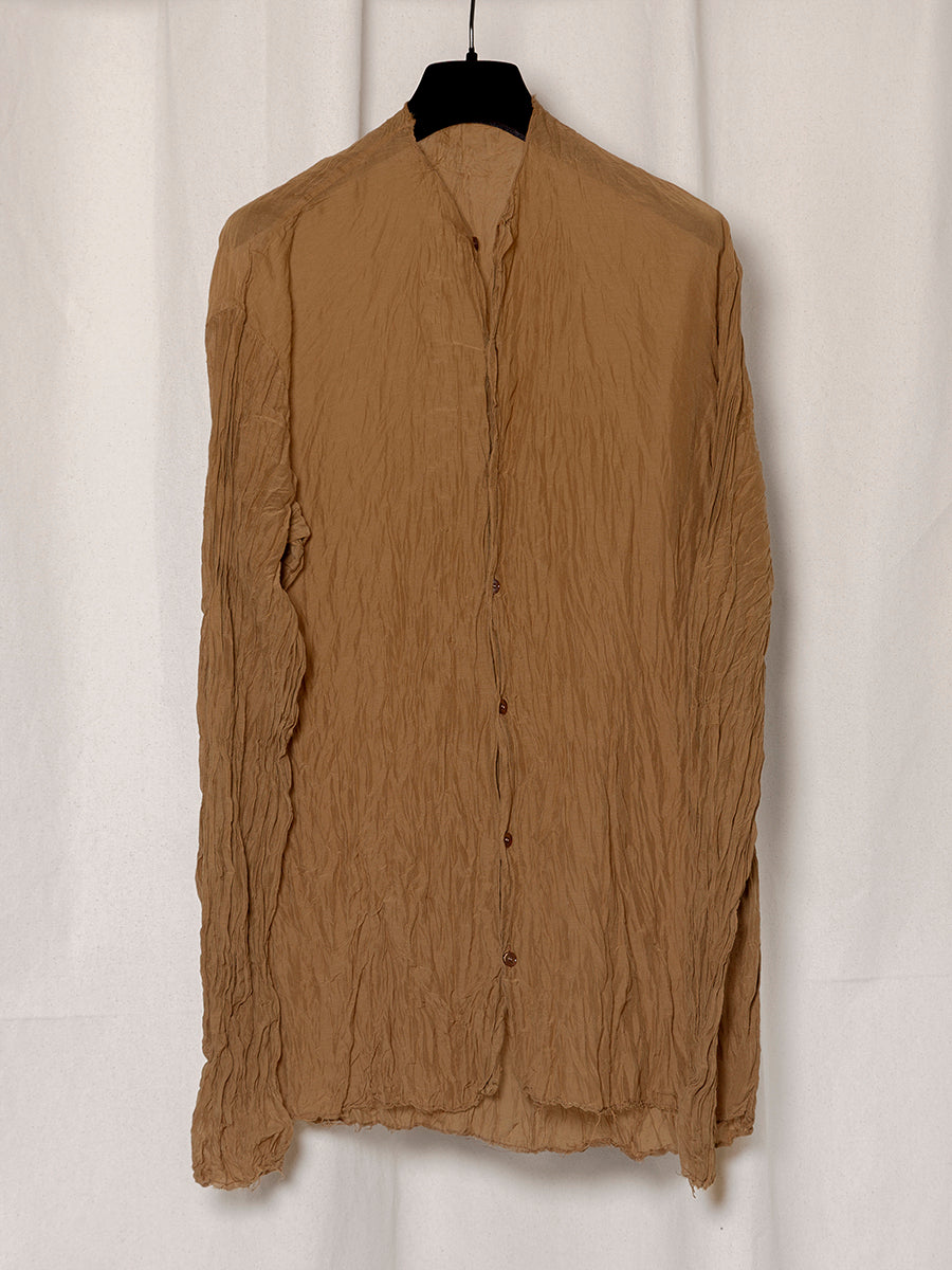 S18 NO.262 CAMEL CRUSHED TAFFETA SHIRT