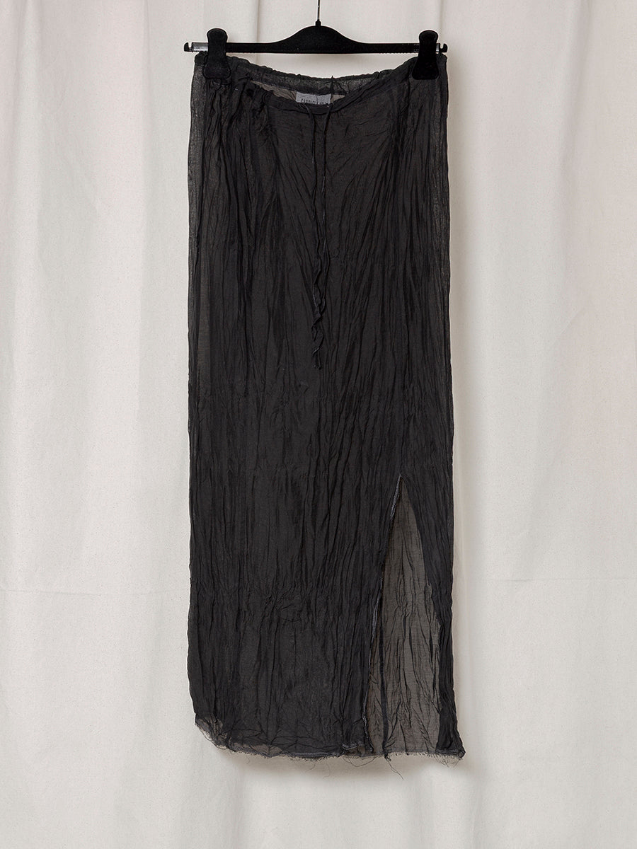 S18 NO.263 BLACK CRUSHED TAFFETA SKIRT