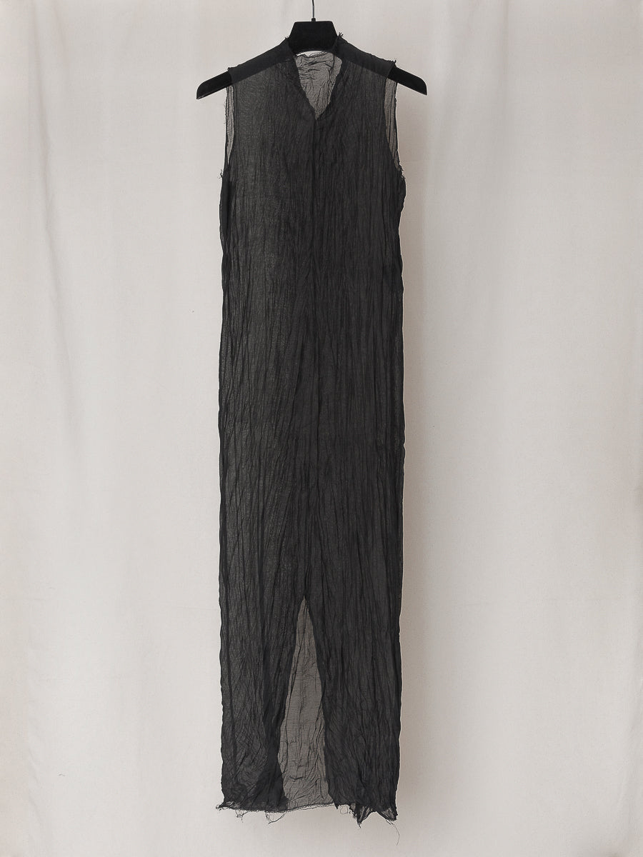 S18 NO.265 BLACK CRUSHED TAFFETA SLEEVELESS DRESS