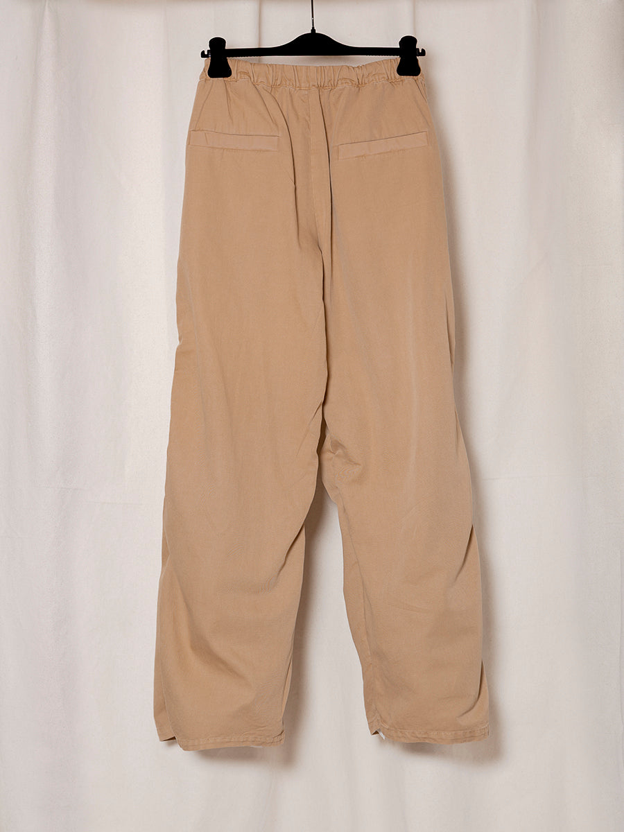 S18 NO.267 SAND THIN CANVAS DRAPED TROUSERS