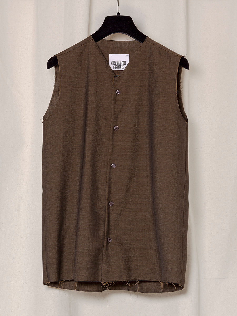 S18 NO.272 SUMMER WOOL SLEEVELESS SHIRT