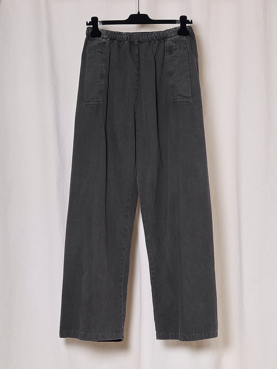 PREORDER S20 NO.287 BLACK THIN CANVAS FLAP POCKET TROUSERS