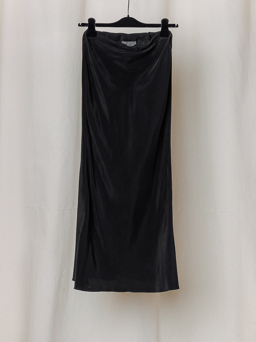 PREORDER S20 NO.290 BLACK CUPRO SLIT SKIRT