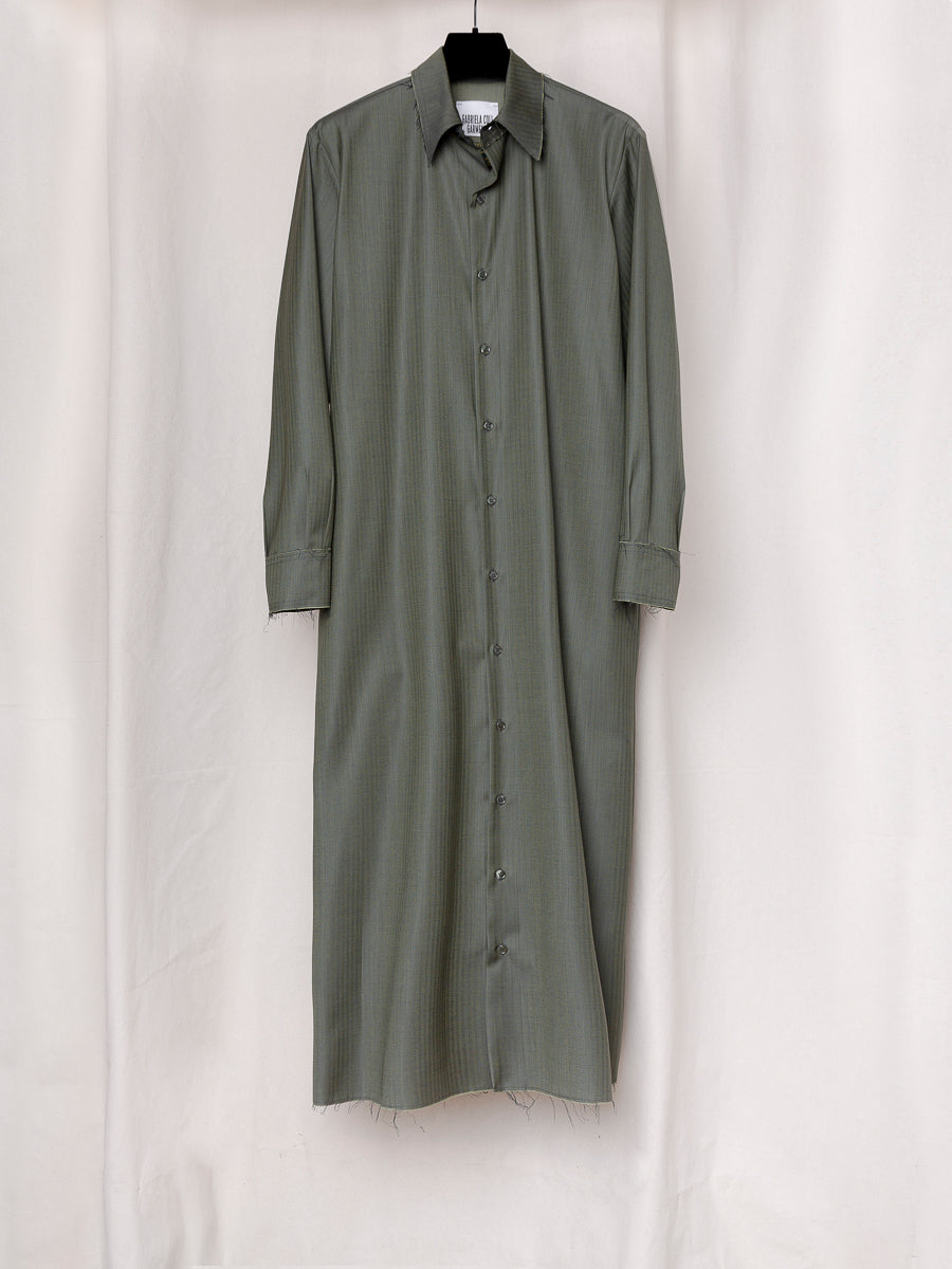 S17 NO.291 FINE WOOL LONGSLEEVE LONG SHIRT