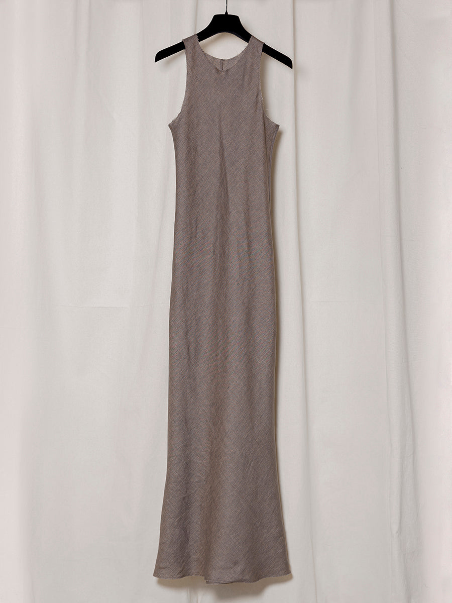 S18 NO.303 LINEN BIAS CUT DRESS