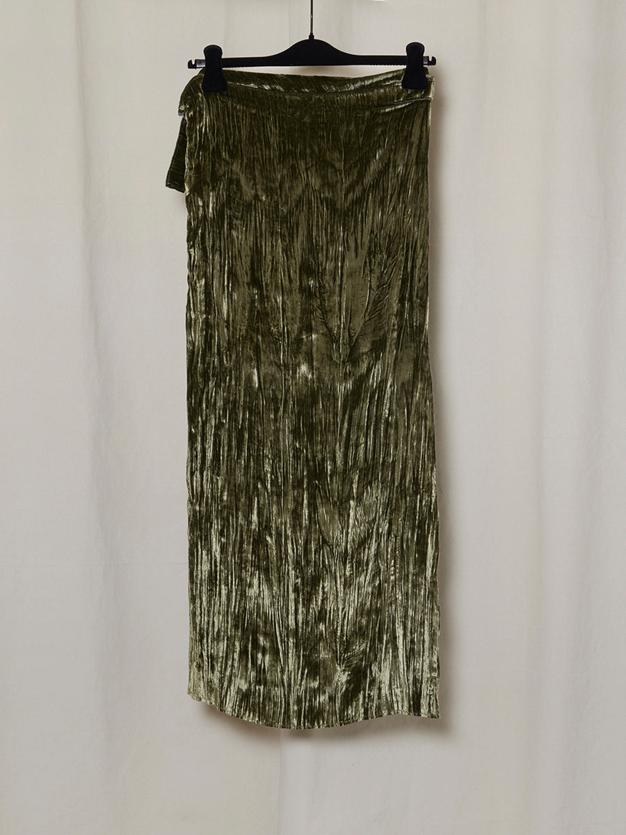 PRE-ORDER S19 NO.304 SILK VELVET WRAP SKIRT