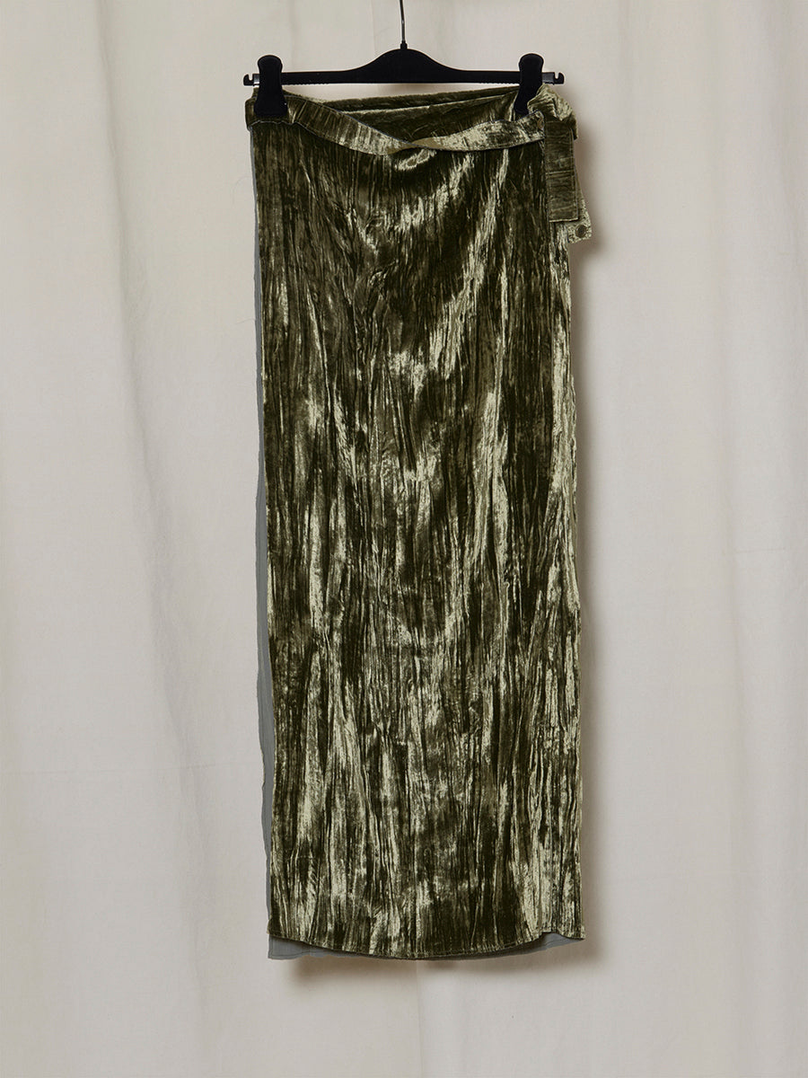 PRE-ORDER S19 NO.304 SILK VELVET WRAP SKIRT