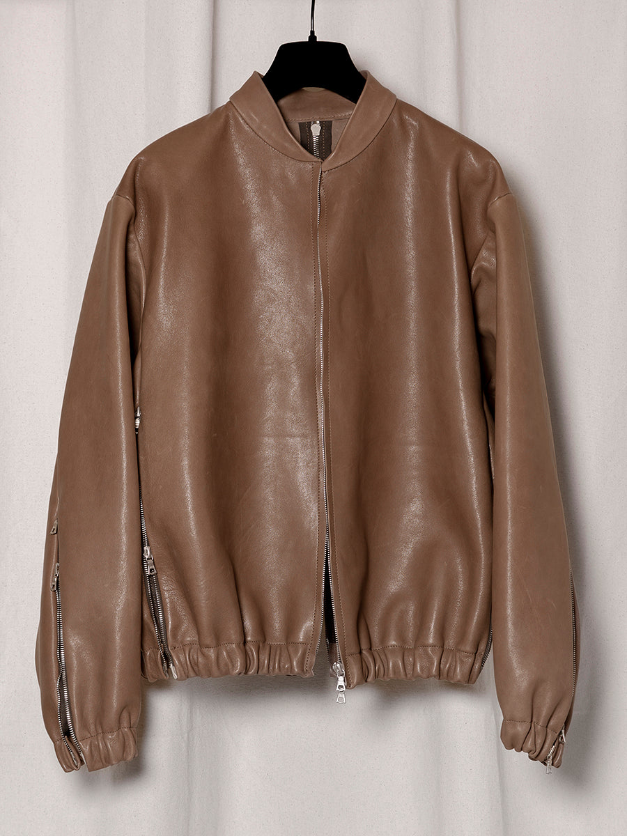S18 NO.306 LEATHER SIX ZIPPER JACKET