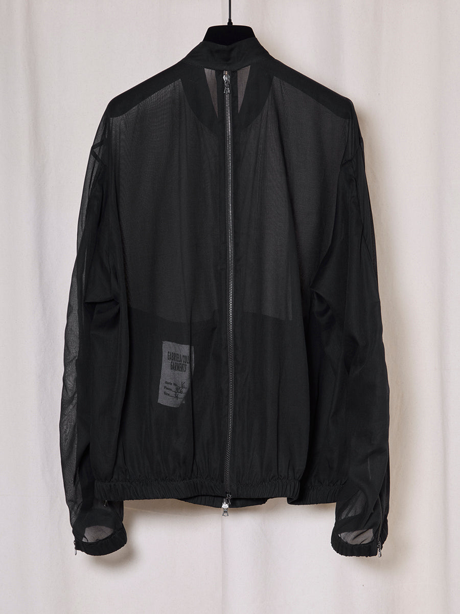 PREORDER S20 NO.306 BLACK COTTON VOILE SIX ZIPPER JACKET
