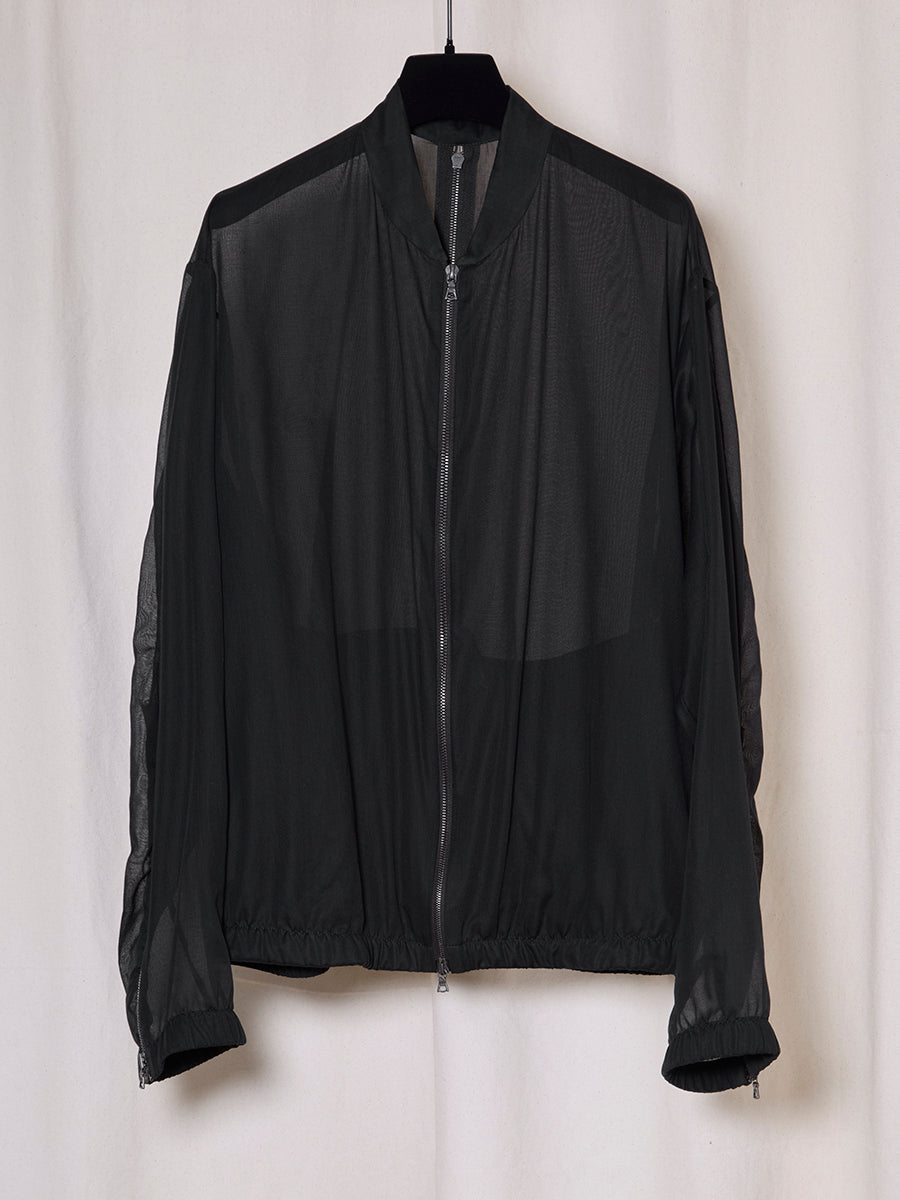 PREORDER S20 NO.306 BLACK COTTON VOILE SIX ZIPPER JACKET