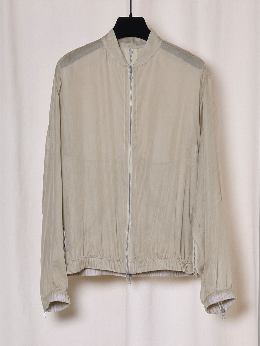PREORDER S20 NO.306 OFF GREEN COTTON VOILE SIX ZIPPER JACKET