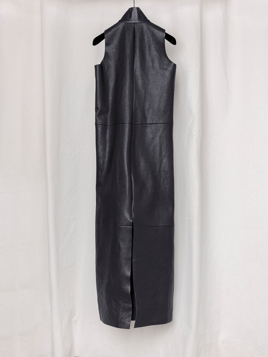 S17 NO.320 LEATHER ZIPPER DRESS
