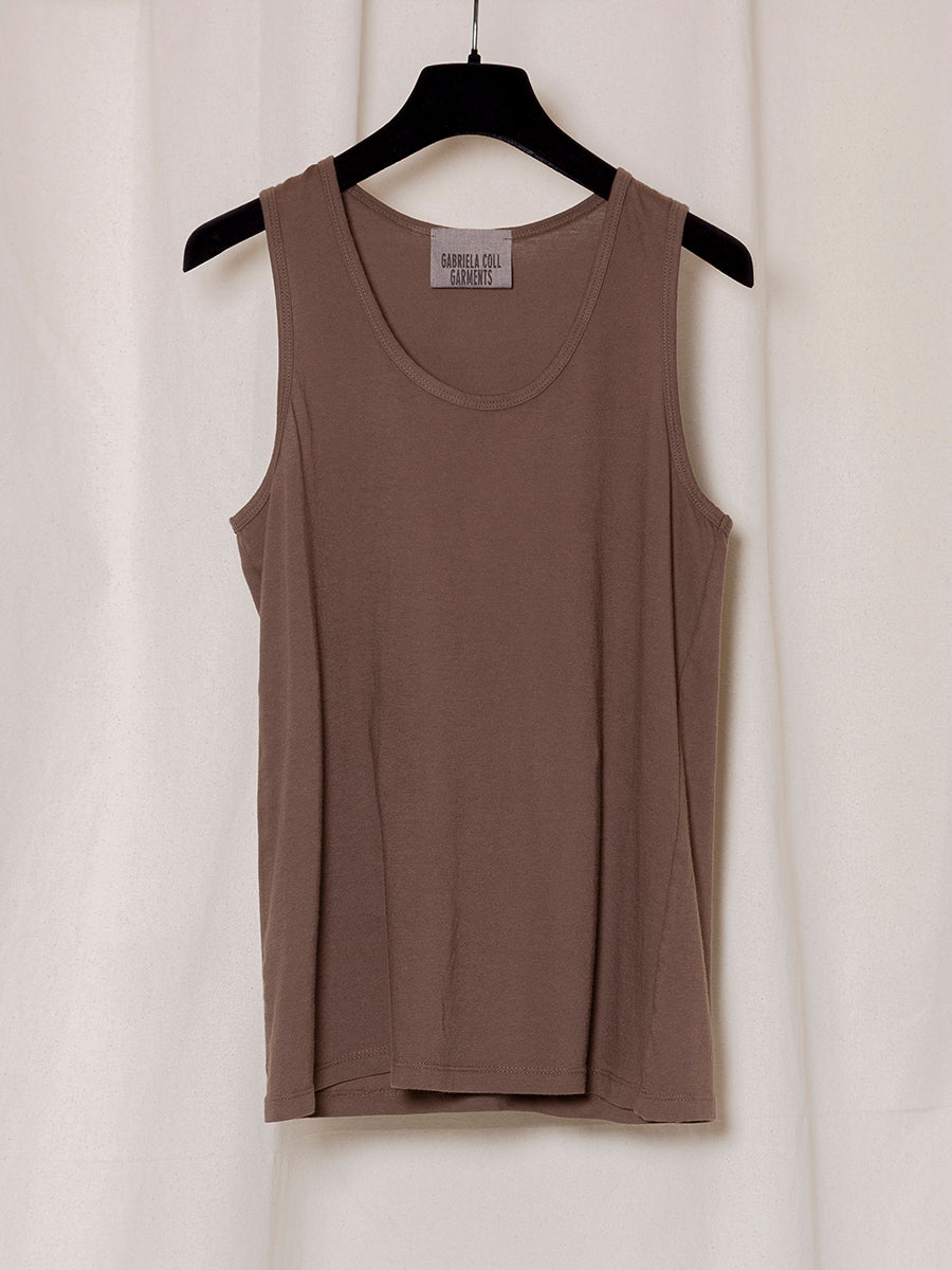 S18 NO.326 BROWN ORGANIC COTTON TANK TOP