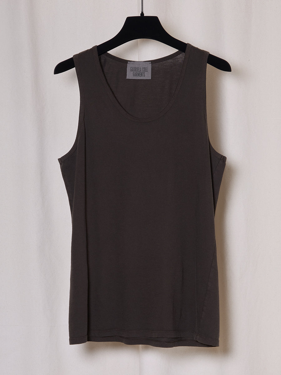 PREORDER S20 NO.326 BROWN ORGANIC COTTON TANK TOP