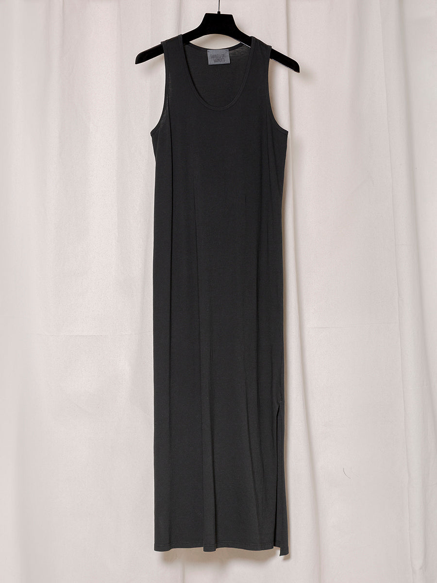 S18 NO.327 BLACK ORGANIC COTTON TANK DRESS