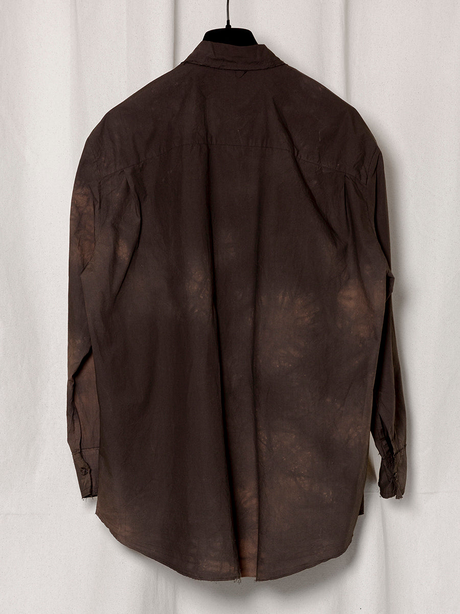 S18 NO.328 BROWN/BLACK POPLIN OVERSIZED SHIRT