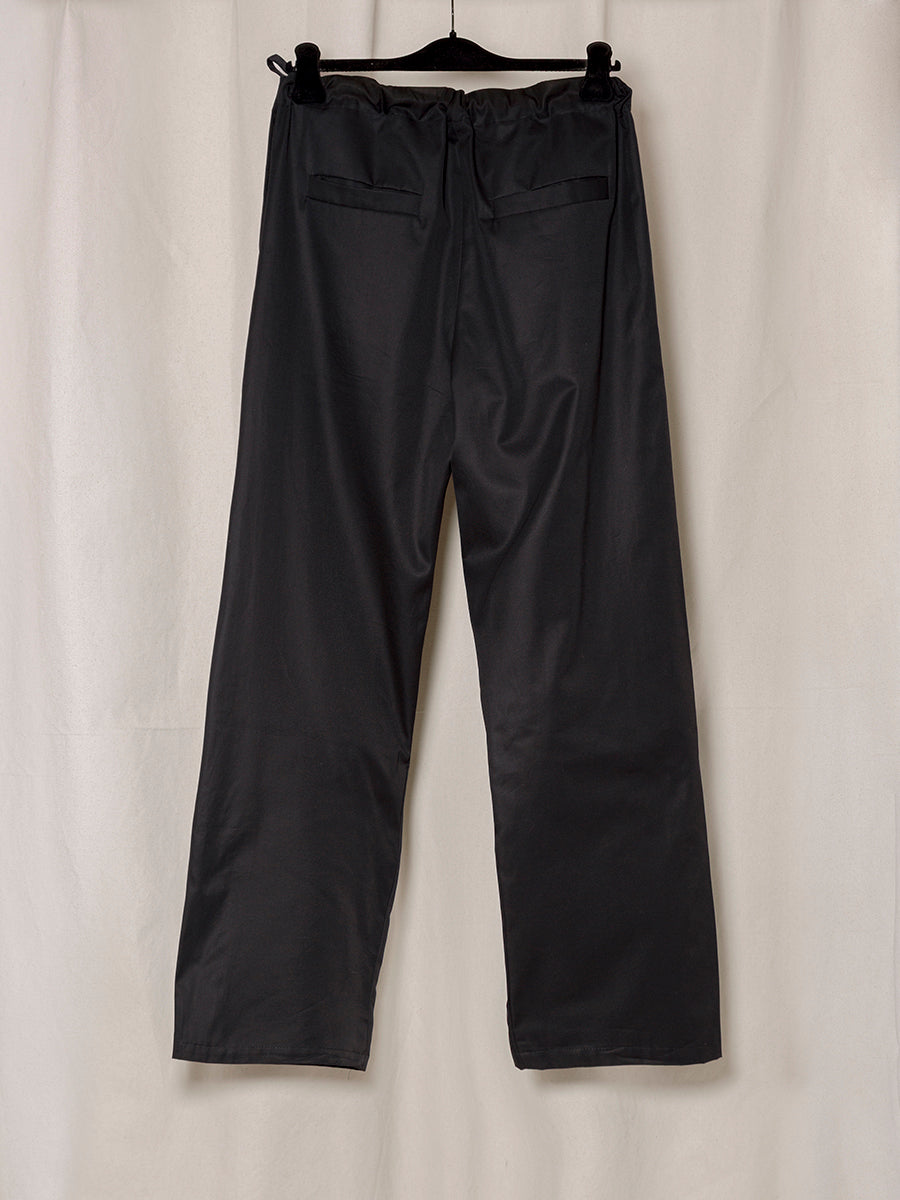 S18 NO.329 BLACK GABARDINE ADJUSTABLE TROUSERS