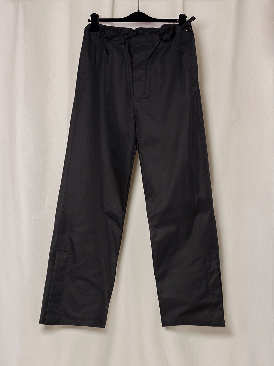 S18 NO.329 BLACK GABARDINE ADJUSTABLE TROUSERS