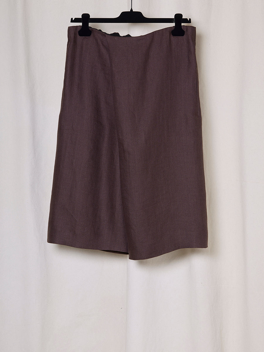 PREORDER S20 NO.342 LINEN CROSSED SHORT TROUSERS