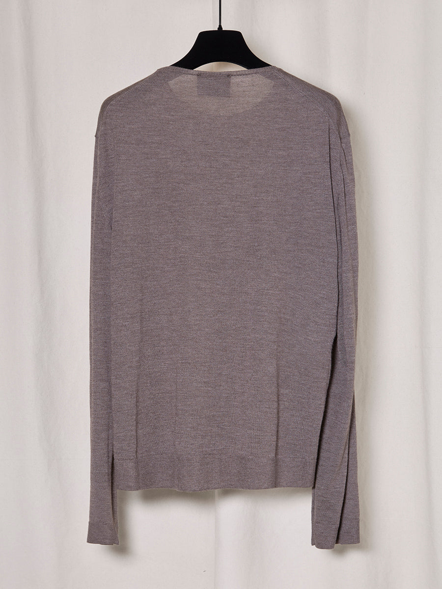 PREORDER S20 NO.344 BROWN THIN SILK CASHMERE PULLOVER