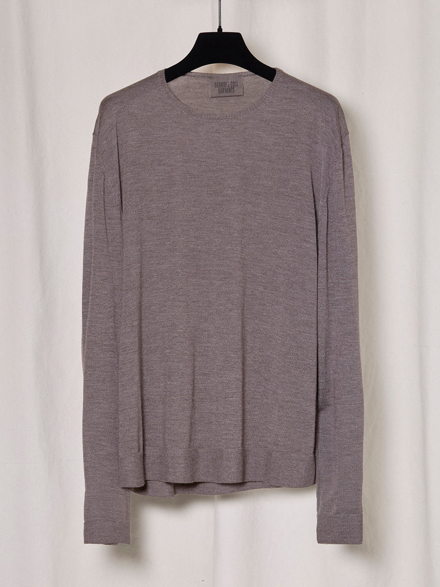 PREORDER S20 NO.344 BROWN THIN SILK CASHMERE PULLOVER