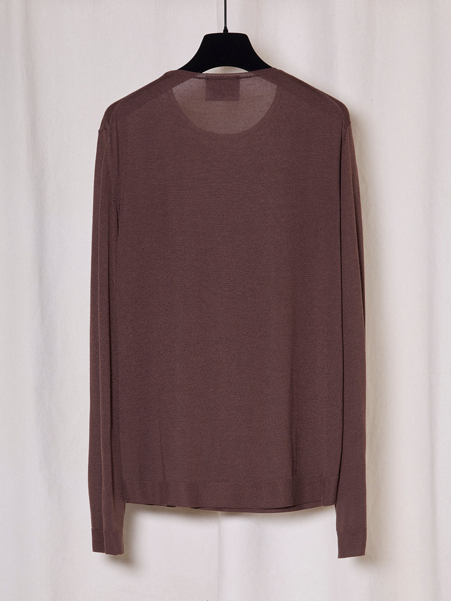 PREORDER S20 NO.344 MERLOT THIN SILK CASHMERE PULLOVER