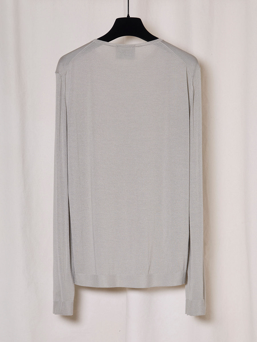 PREORDER S20 NO.344 SAGE THIN SILK CASHMERE PULLOVER
