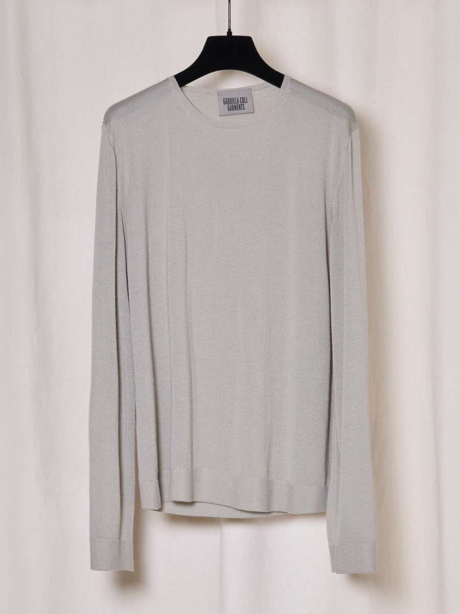 PREORDER S20 NO.344 SAGE THIN SILK CASHMERE PULLOVER