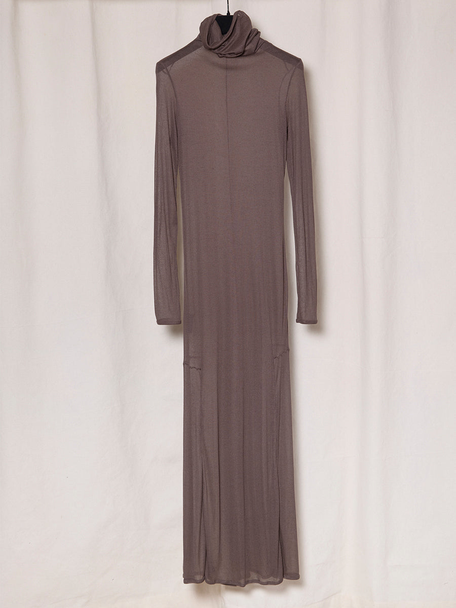 PRE-ORDER S19 NO.346 RIB JERSEY HIGH NECK DRESS