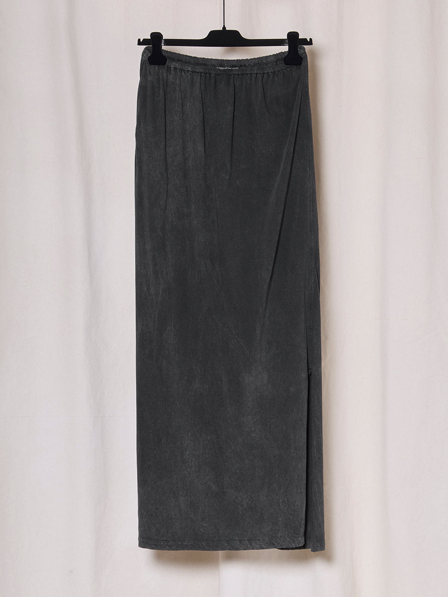 PREORDER S20 NO.352 BLACK STONEWASH ORGANIC COTTON ONE POCKET SKIRT