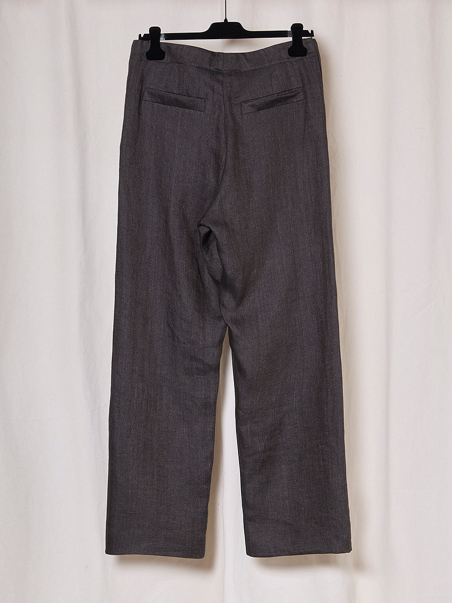 PREORDER S20 NO.353 LINEN BUTTON POCKET TROUSERS