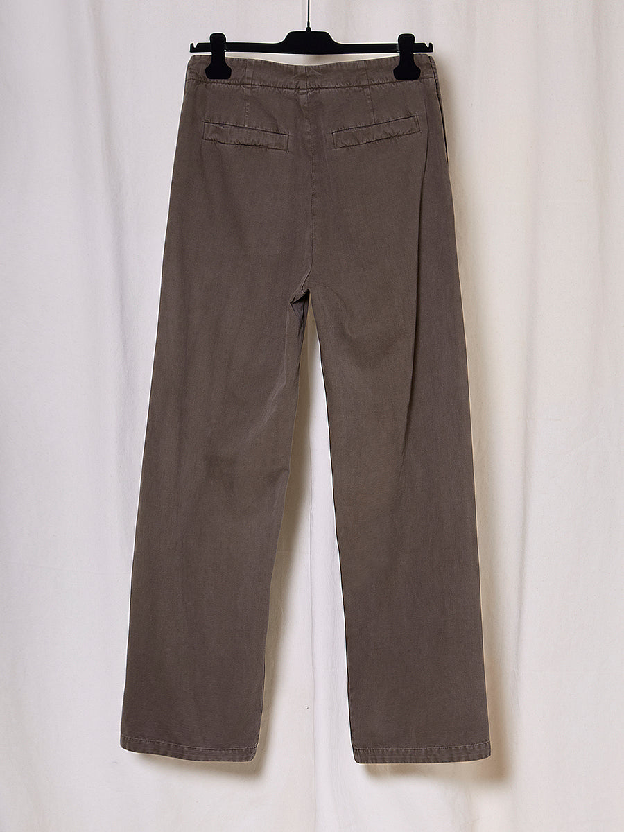 PREORDER S20 NO.353 MUD THIN CANVAS BUTTON POCKET TROUSERS
