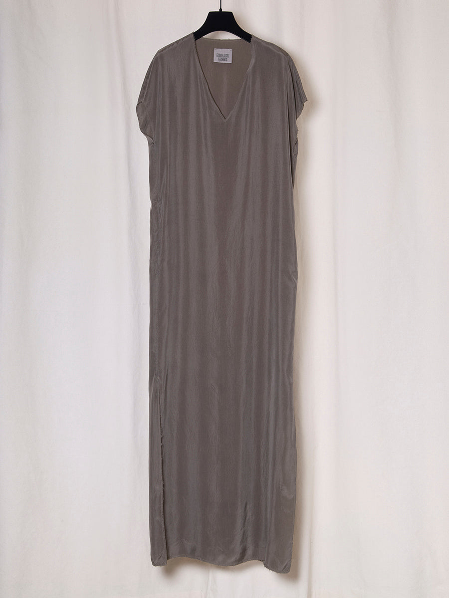 PREORDER S20 NO.354 CUPRO V-NECK POCKET DRESS