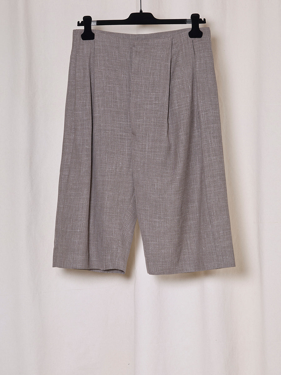 PREORDER S20 NO.355 FINE WOOL PLEATED SHORT TROUSERS
