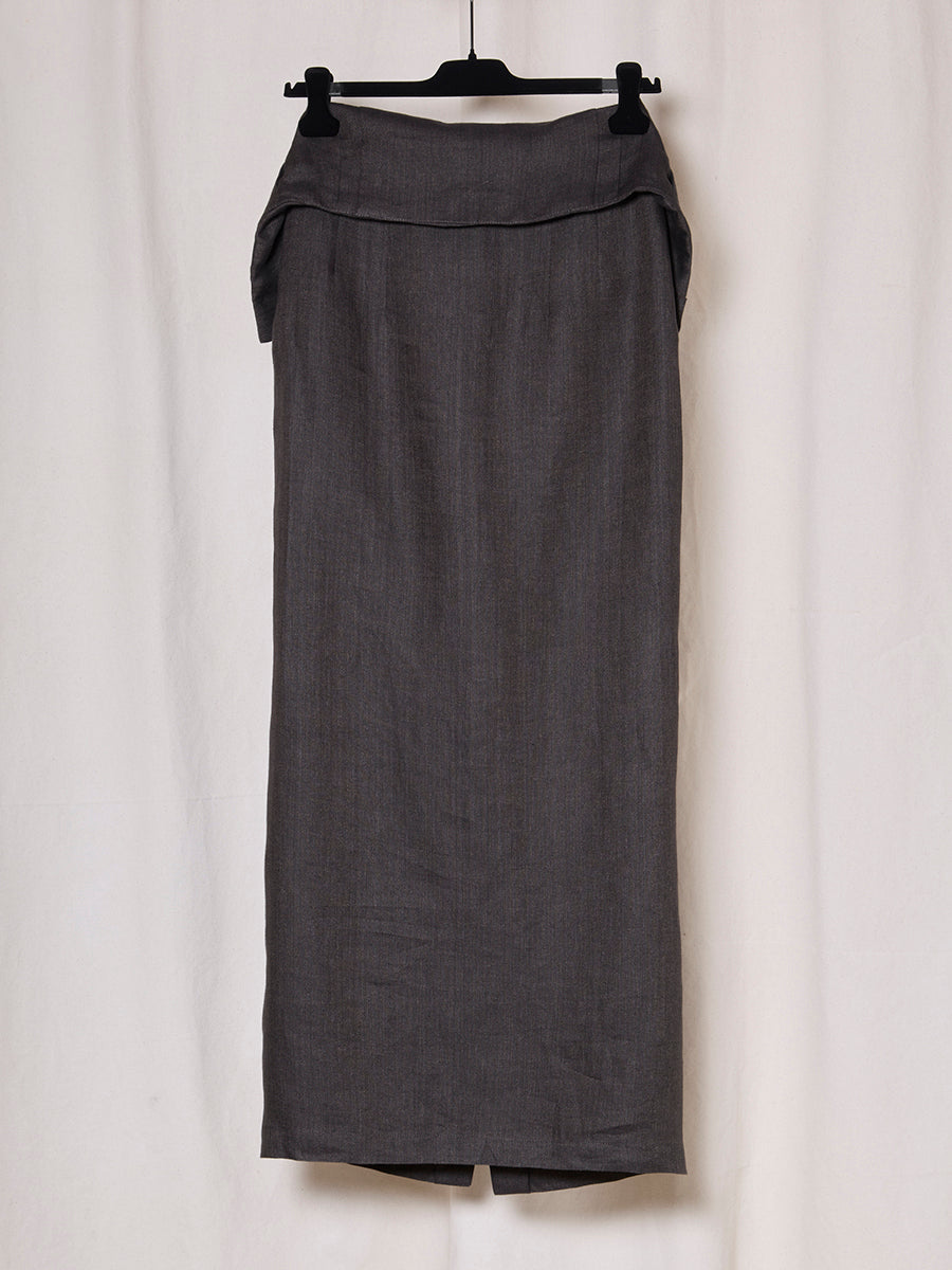 PREORDER S20 NO.357 LINEN FOLD POCKET SKIRT