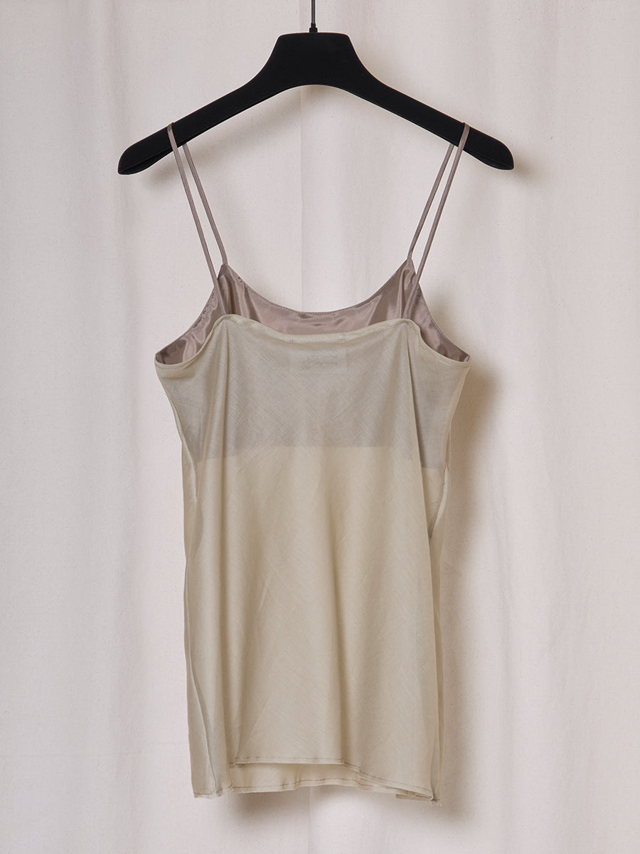 PREORDER S20 NO.359 OFF GREEN COTTON VOILE STRAP TOP