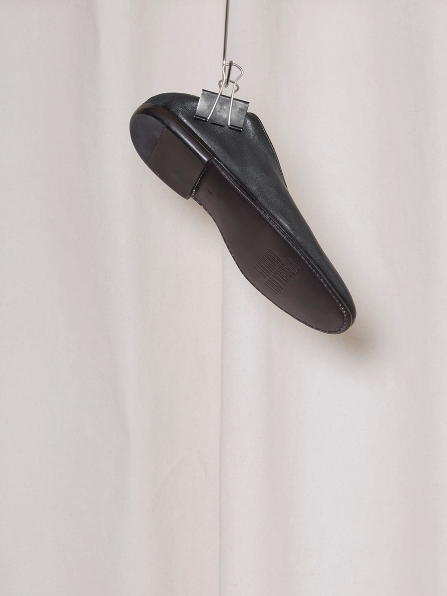 PREORDER S20 NO.362 BLACK LEATHER MOCASIN SLIP ON