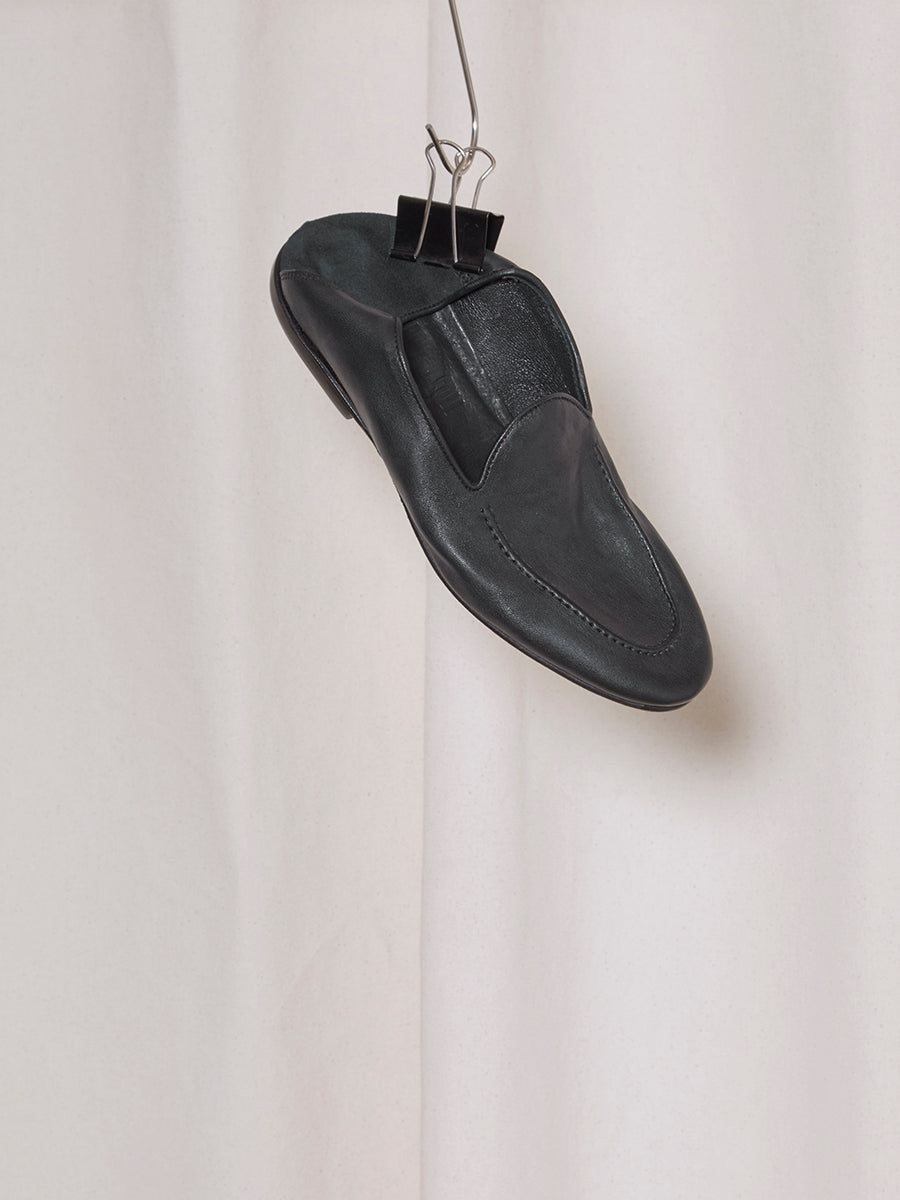 PREORDER S20 NO.362 BLACK LEATHER MOCASIN SLIP ON