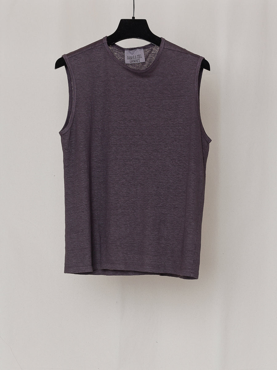 ARCHIVE NO.33 LINEN SLEEVELESS T-SHIRT