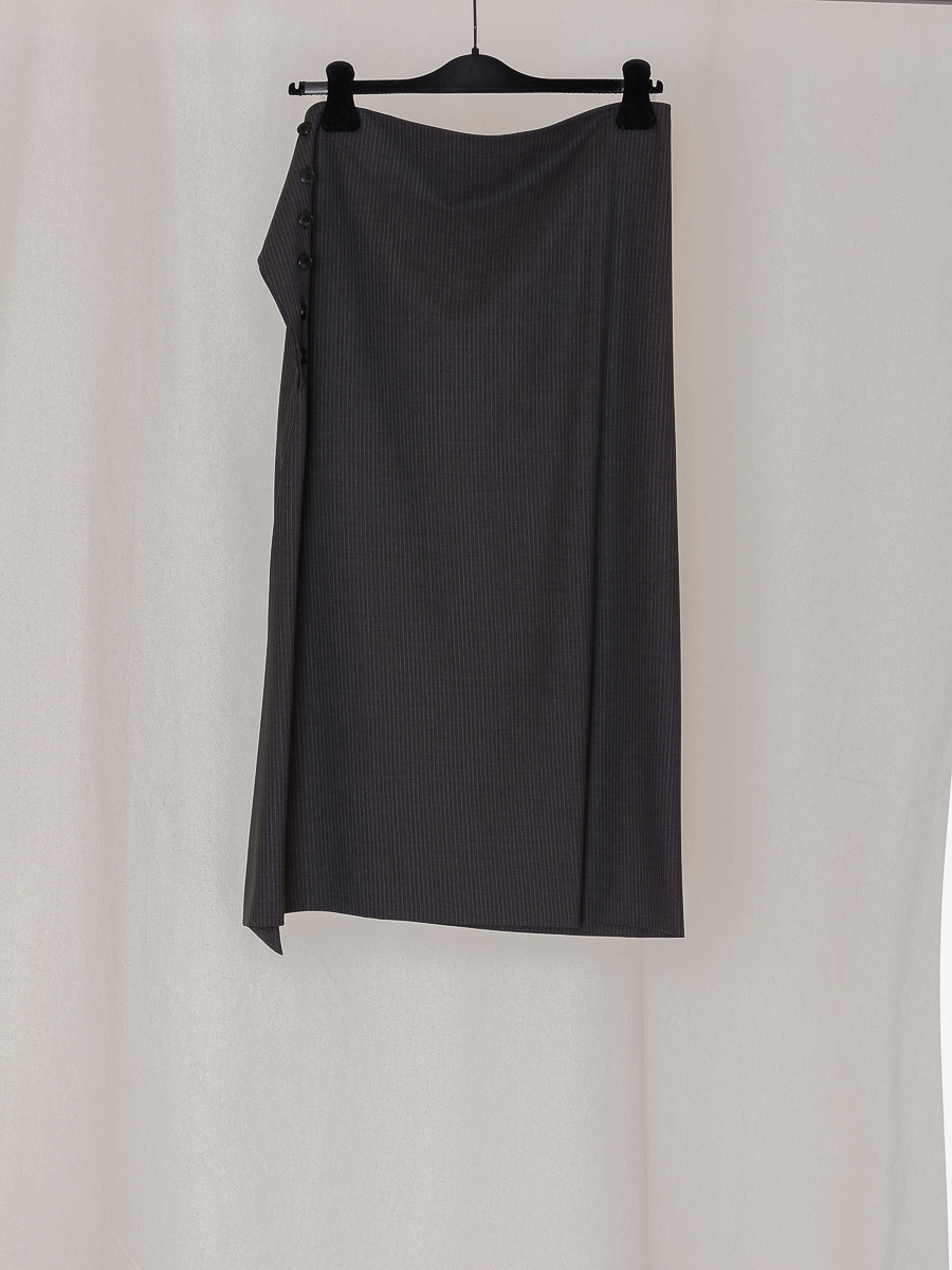 ARCHIVE NO.50 PINSTRIPE ASYMMETRICAL SKIRT