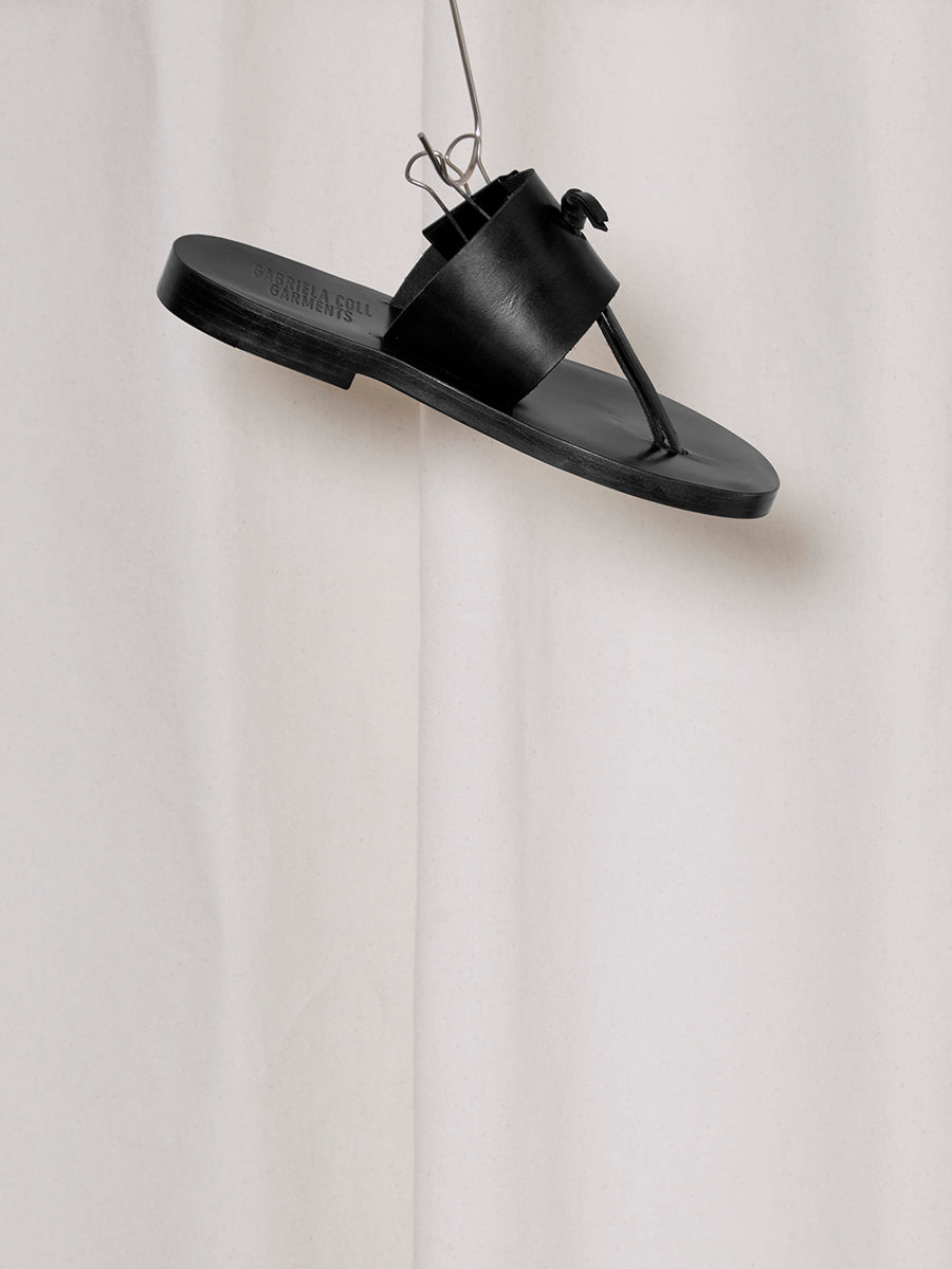 PREORDER S20 NO.53 BLACK LEATHER KNOT SANDAL