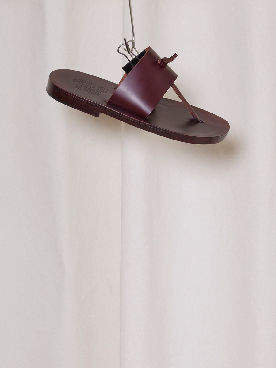 PREORDER S20 NO.53 MERLOT LEATHER KNOT SANDAL