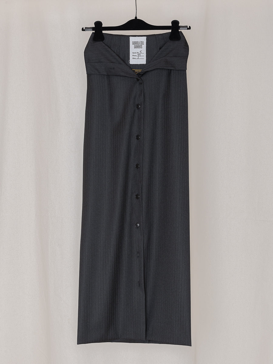 ARCHIVE NO.51 PINSTRIPE FOLDOVER BUTTONED SKIRT