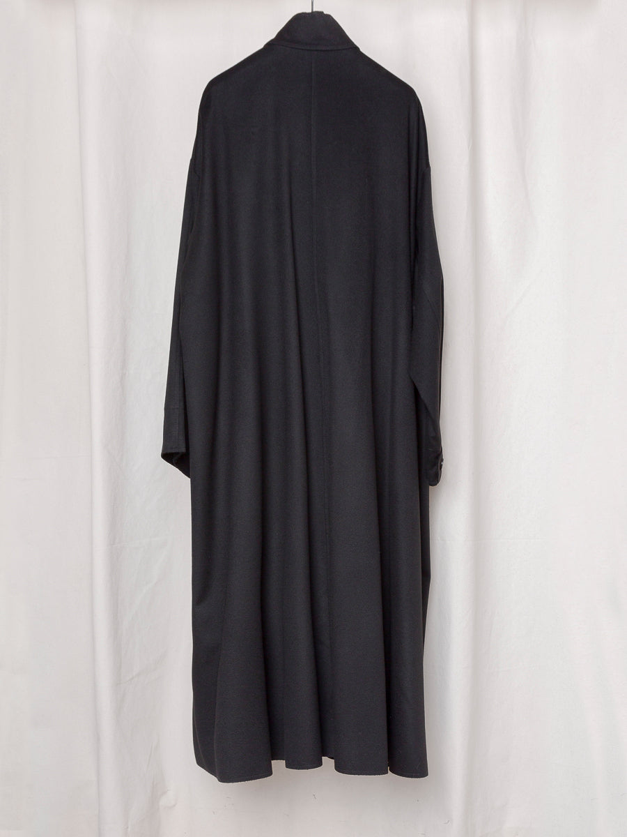S17 NO.65 BLACK HEAVY WOOL OVERSIZED COAT