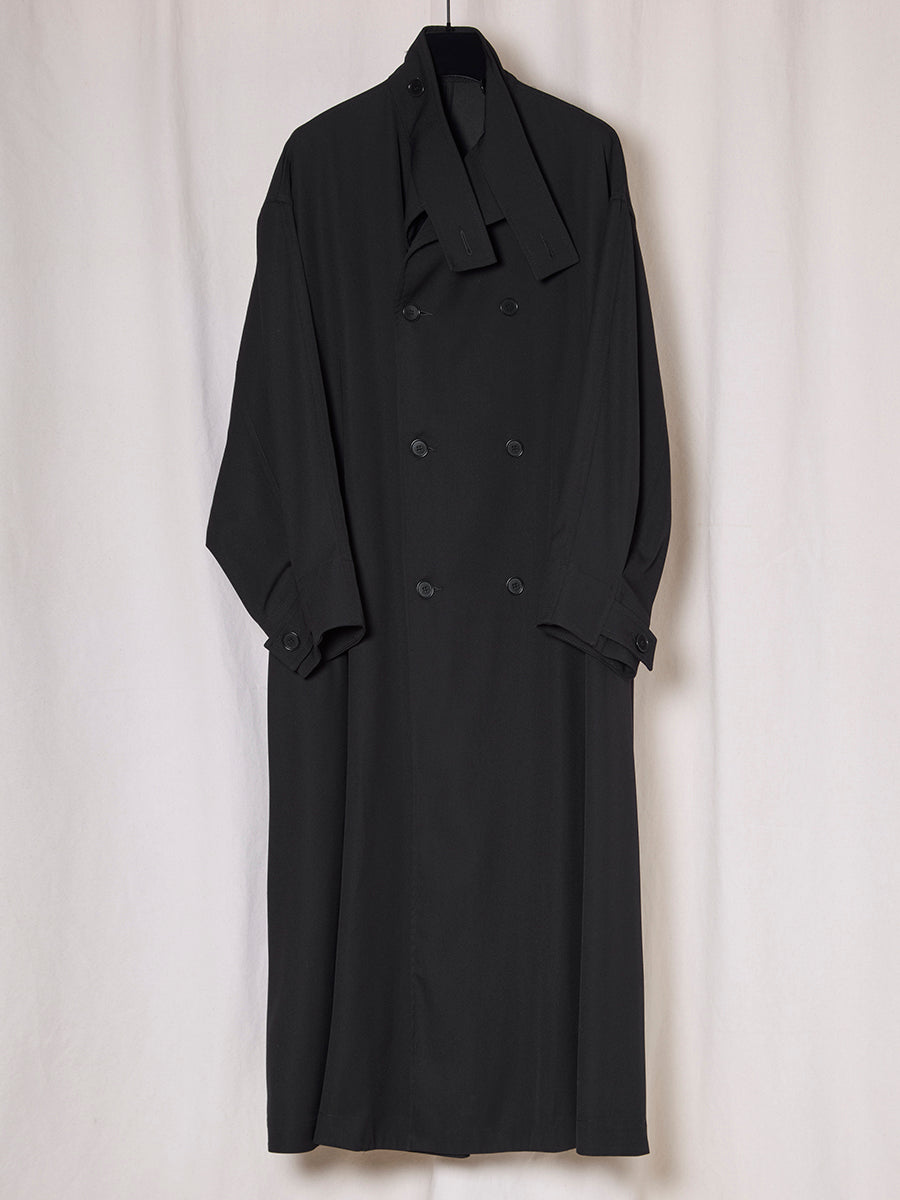 PREORDER S20 NO.65 BLACK NYLWOOL OVERSIZED COAT