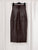 S17 NO.69 BROWN LEATHER HIGH WAIST SKIRT