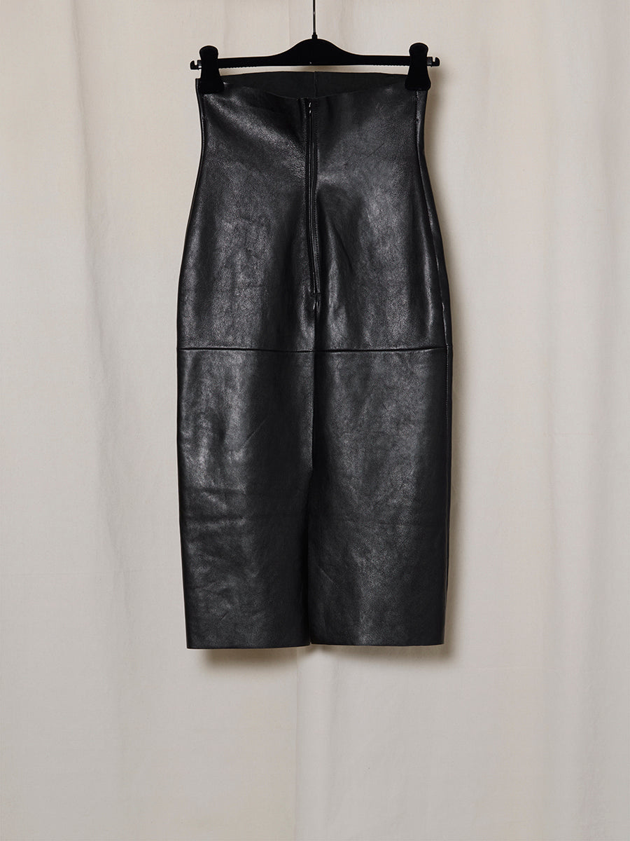 PRE-ORDER S19 NO.69 LEATHER HIGH WAIST SKIRT