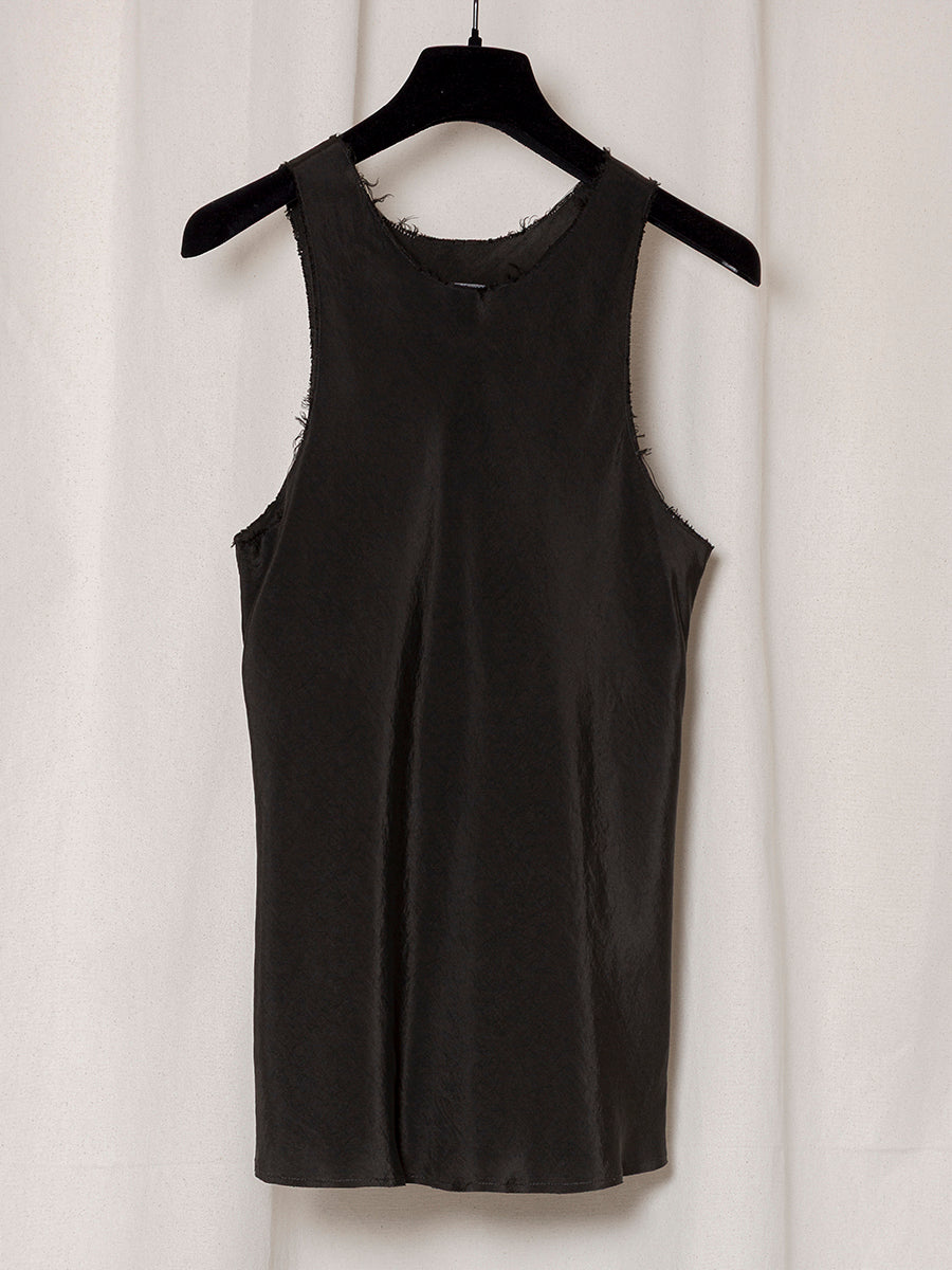 S18 NO.73 BLACK CUPRO BIAS CUT TOP