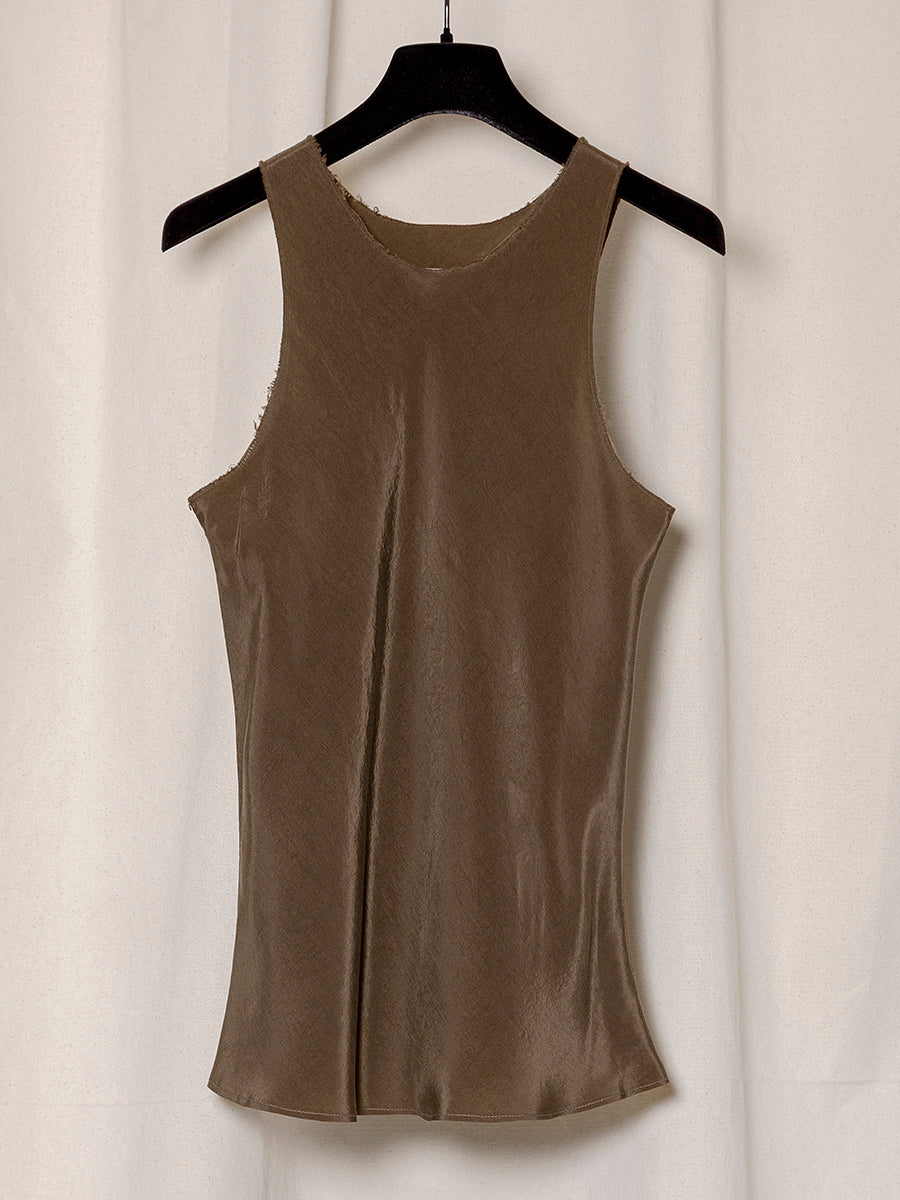 S18 NO.73 BROWN CUPRO BIAS CUT TOP