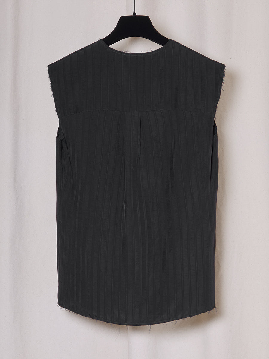 PREORDER S20 NO.74 JACQUARD STRIPE SLEEVELESS SHIRT